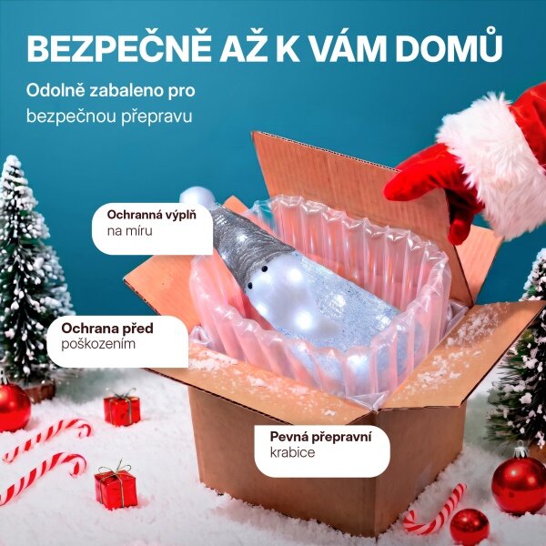 Vánoční dekorace - LED akrylový trpaslík