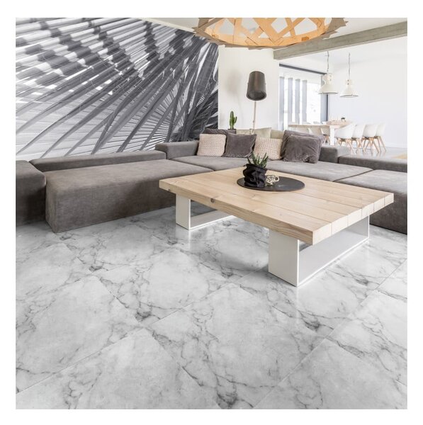 Samolepka na podlahu Ambiance Slab Stickers White Marble, 30 x 30 cm