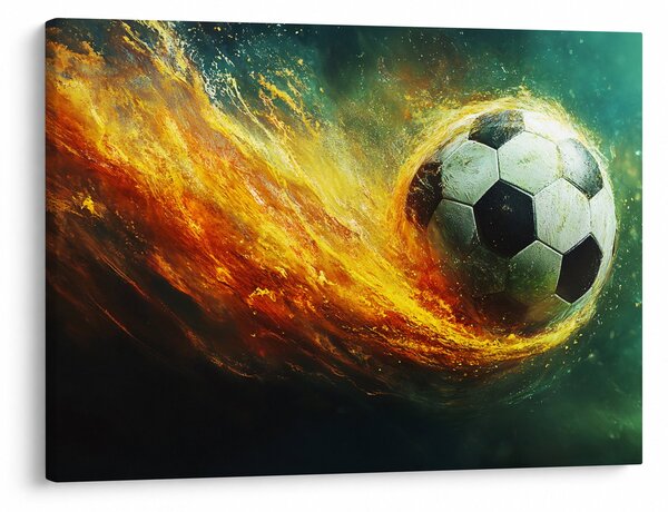 Obraz - Fotbalový míč v letu (70x50 cm)