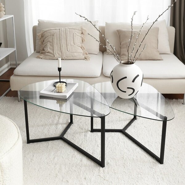 Hanah Home Set konferenčních stolků Bellisimo 82 cm černý