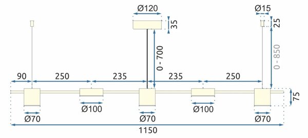 TooLight Stropní svítidlo LED APP929-CP zlaté