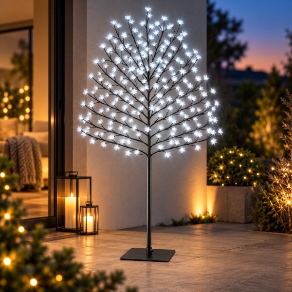 LED světelný strom třešňový květ 180 cm – studená bílá