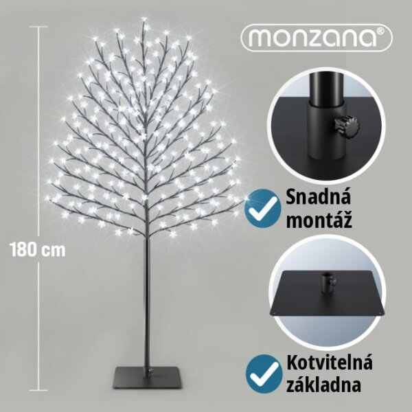 LED světelný strom třešňový květ 180 cm – studená bílá