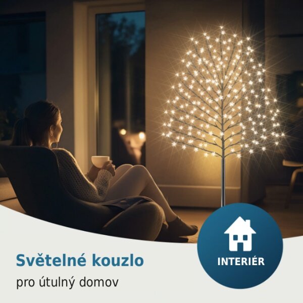 LED světelný strom třešňový květ 180 cm – teplá bílá