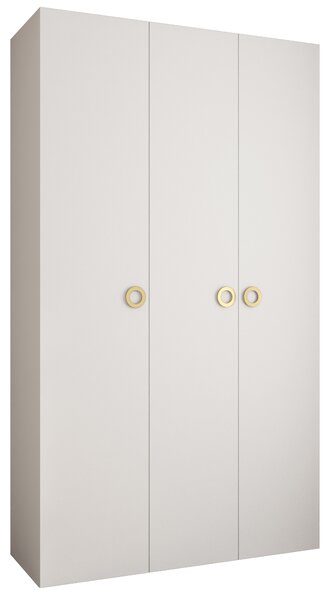 Šatní skříň 140 cm Carmela 40-1 (bílá + zlatá). Akce -21%. 1126518