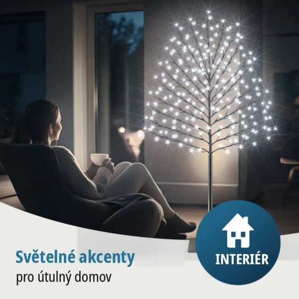 LED světelný strom třešňový květ 180 cm – studená bílá