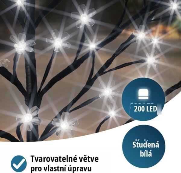 LED světelný strom třešňový květ 180 cm – studená bílá