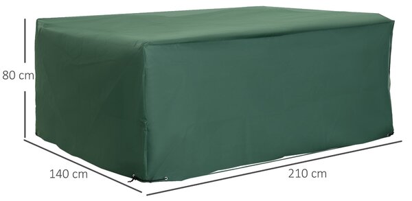 Ochranný obal na zahradní nábytek Outsunny 600D Oxford Zelený 210 x 140 x 80 cm | Aosom