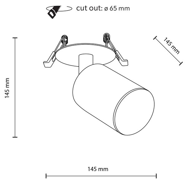 TK Lighting Černé vestavné bodové svítidlo Nex pro žárovku GU10 TK10798
