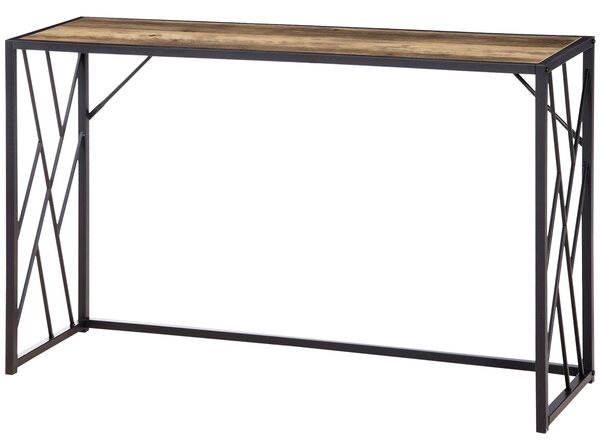 HOMCOM Konferenční stolek, Boční stolek s ocelovými nohami, 120 x 35 x 75 cm, Průmyslový stůl do chodby, Konec stolu, do malých prostor, Vstup, Chodba