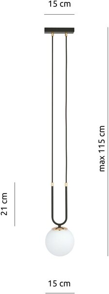 Emibig Glam závěsné svítidlo 1x10 W černá-opálová 1112/1