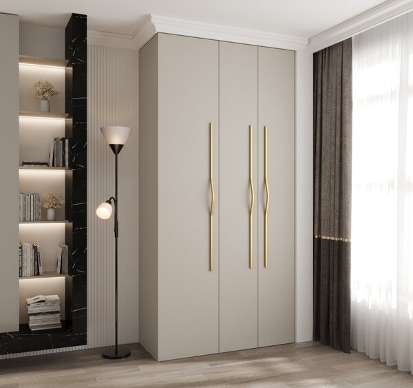 Šatní skříň 120 cm Carmela 40-2 (kašmír + zlatá)