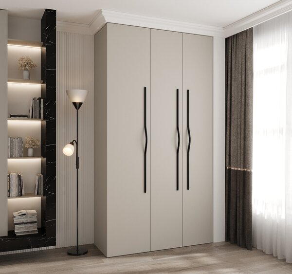 Šatní skříň 130 cm Carmela 40-2 (kašmír + černá)