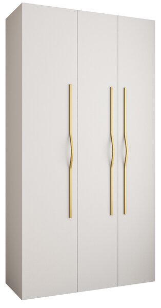 Šatní skříň 130 cm Carmela 40-2 (bílá + zlatá). Akce -20%. 1126558