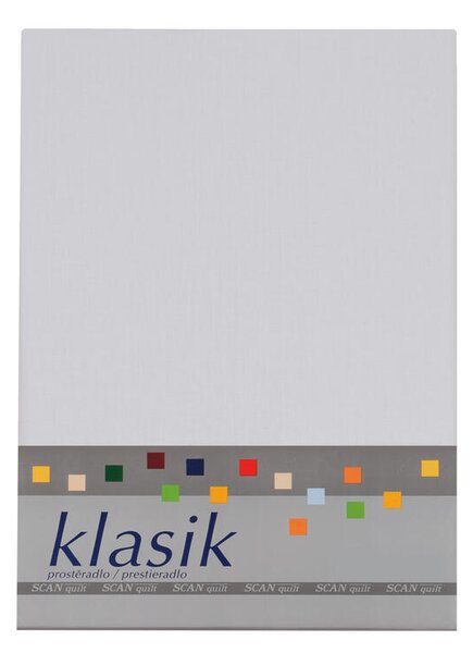 Bavlněné prostěradlo KLASIK světle šedá 260 x 270 cm
