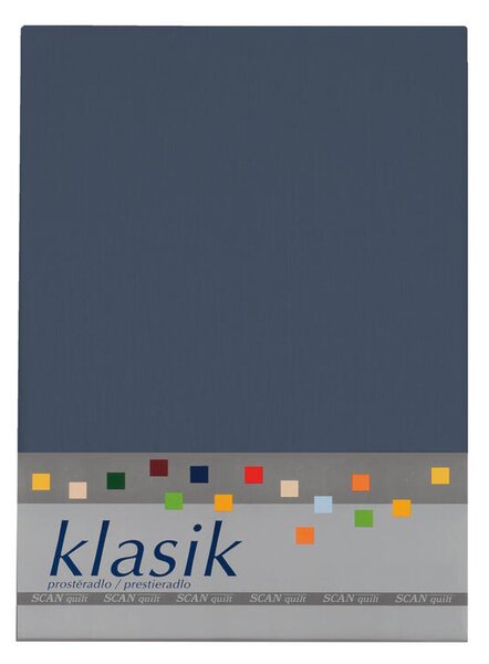 Bavlněné prostěradlo KLASIK šedomodrá 260 x 270 cm