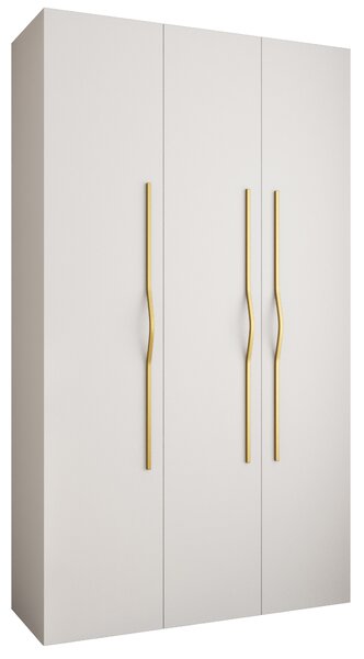 Šatní skříň 140 cm Carmela 40-2 (bílá + zlatá). Akce -20%. 1126562