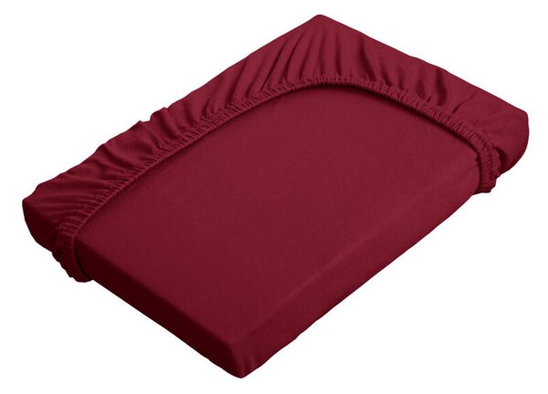 Napínací prostěradlo JERSEY ELASTIC LYCRA vínová výška matrace do 30 cm 90 x 200 cm