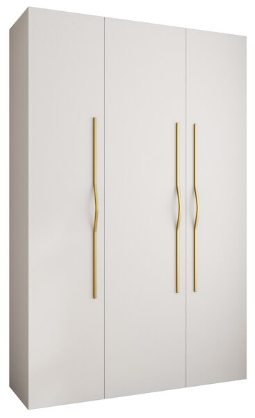 Šatní skříň 160 cm Carmela 40-2 (bílá + zlatá). Akce -20%. 1126570