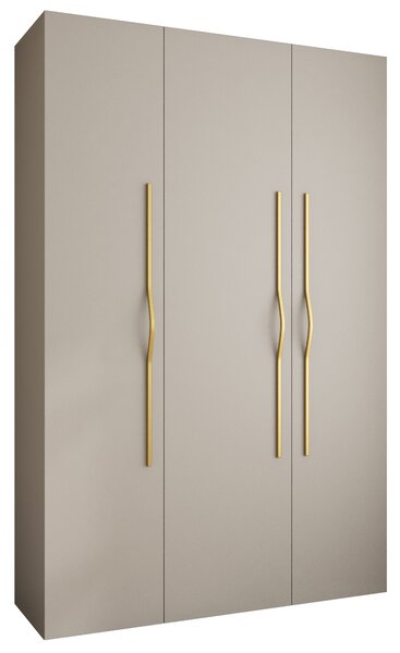 Šatní skříň 160 cm Carmela 40-2 (kašmír + zlatá). Akce -20%. 1126572