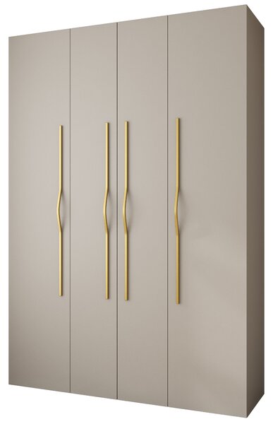 Šatní skříň 170 cm Carmela 40-2 (kašmír + zlatá)