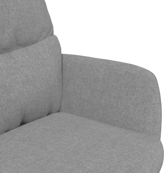 Relaxační křeslo světle šedé textil 341176