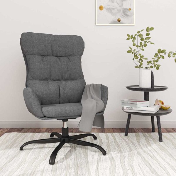 Relaxační křeslo světle šedé textil 341176