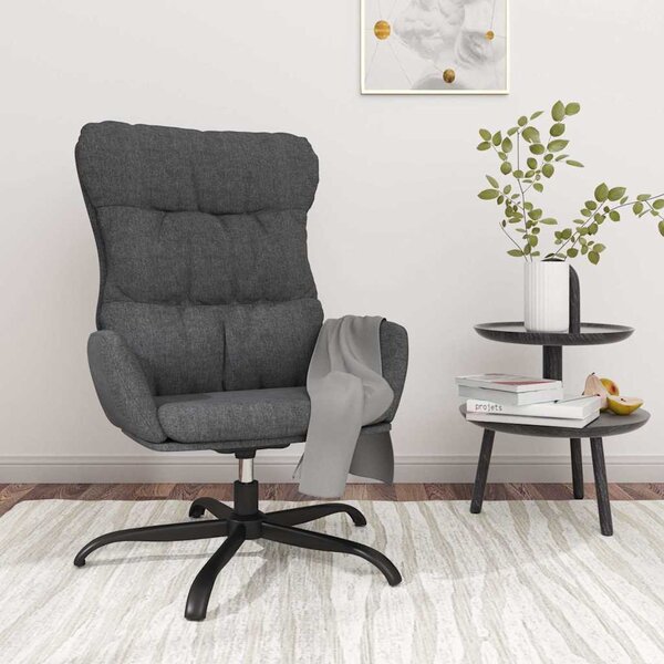 Relaxační křeslo tmavě šedé textil 341177