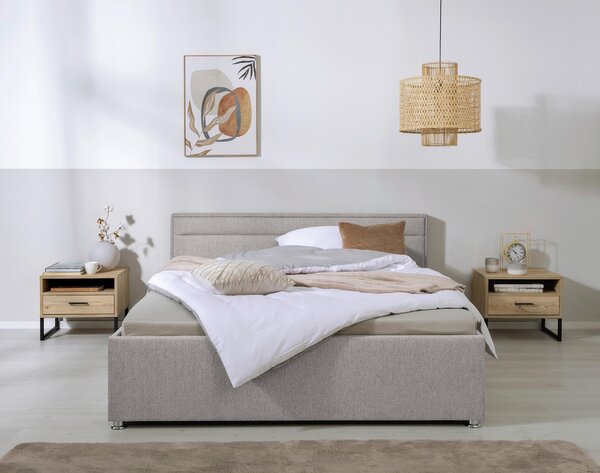 ČALOUNĚNÁ POSTEL, 160/200 cm, světle šedá Livetastic - Postele s úložným prostorem, Online Only