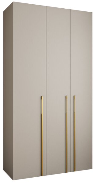 Šatní skříň 130 cm Carmela 40-3 (kašmír + zlatá). Akce -20%. 1126604