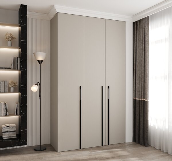 Šatní skříň 140 cm Carmela 40-3 (kašmír + černá)
