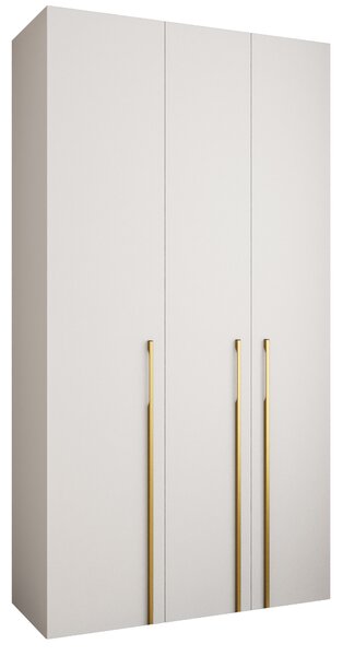 Šatní skříň 130 cm Carmela 40-3 (bílá + zlatá). Akce -20%. 1126602