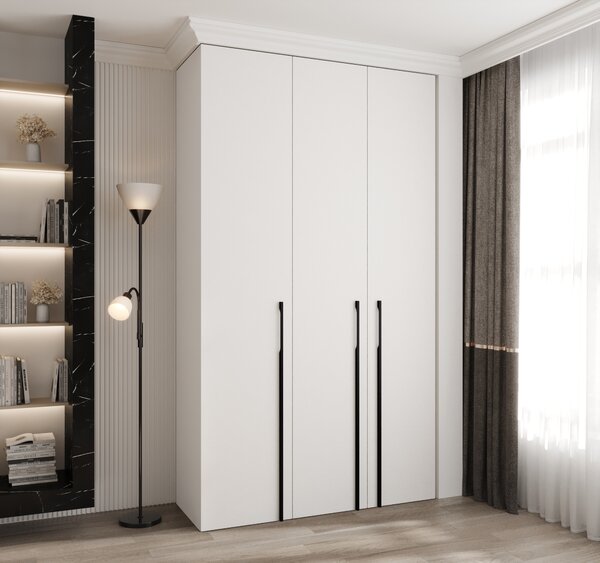 Šatní skříň 140 cm Carmela 50-3 (bílá + černá)