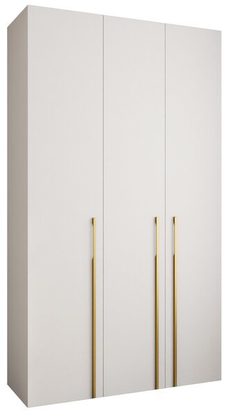 Šatní skříň 140 cm Carmela 40-3 (bílá + zlatá). Akce -21%. 1126606