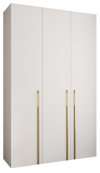 Šatní skříň 150 cm Carmela 40-3 (bílá + zlatá). Akce -20%. 1126610