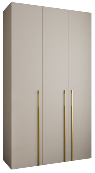 Šatní skříň 140 cm Carmela 40-3 (kašmír + zlatá). Akce -21%. 1126608