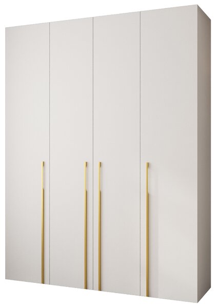 Šatní skříň 190 cm Carmela 40-3 (bílá + zlatá). Akce -20%. 1126626