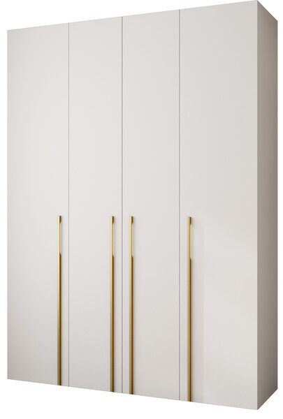 Šatní skříň 180 cm Carmela 40-3 (bílá + zlatá). Akce -20%. 1126622