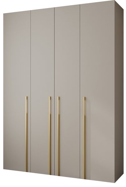 Šatní skříň 180 cm Carmela 40-3 (kašmír + zlatá). Akce -20%. 1126624