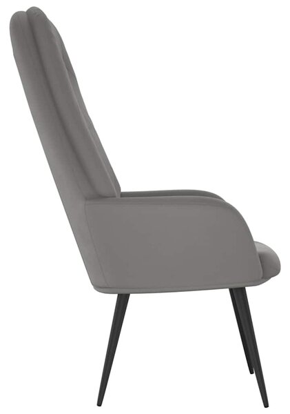 Relaxační křeslo světle šedé samet 341194