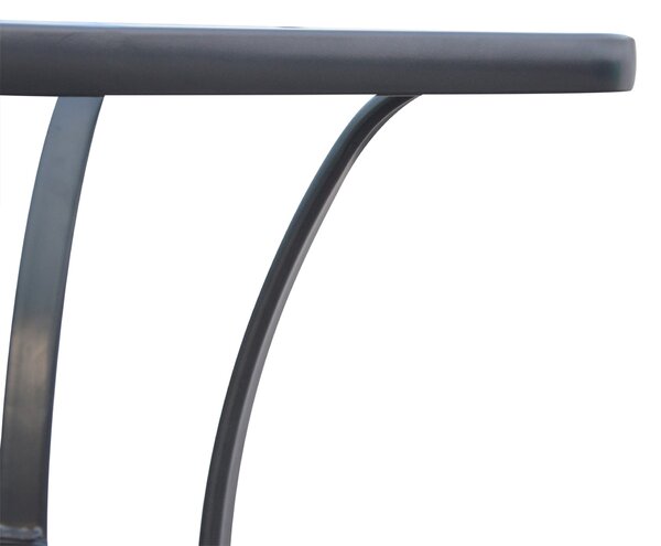 Zahradní stůl Outsunny Bistro s tvrzeným sklem + kov Černý L68,5xW68,5xH84cm | Aosom