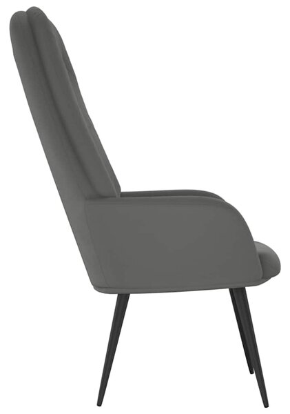 Relaxační křeslo tmavě šedé samet 341195