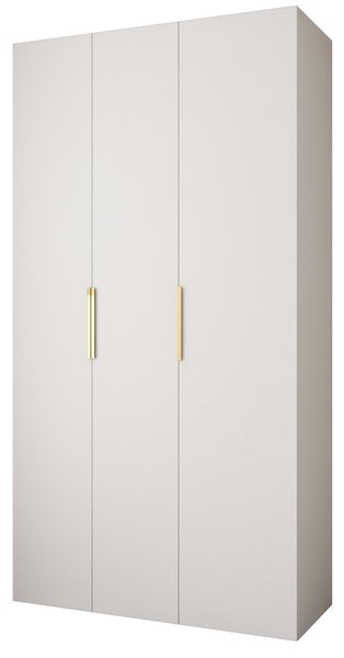 Šatní skříň 130 cm Carmela 40-4 (bílá + zlatá). Akce -21%. 1126646