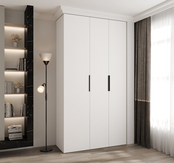 Šatní skříň 130 cm Carmela 40-4 (bílá + černá)