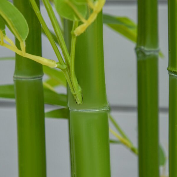 HOMCOM Velká Umělá Bambu 150 cm - Plastová Bambu Umělé Rostliny s Umělým Mechem v Květináči pro Obývací Pokoj, Ložnici a Zahradu | Aosom