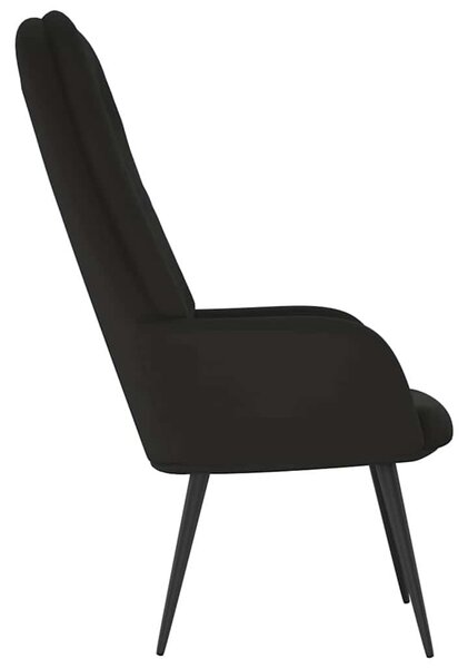 Relaxační křeslo černé samet 341200