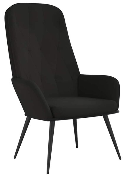 Relaxační křeslo černé samet 341200