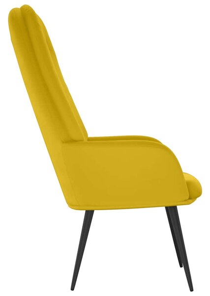 Relaxační křeslo hořčicově žluté samet 341201