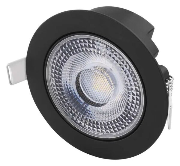 EMOS Černé LED bodové svítidlo GERI 105mm 6,5W CCT s výklopným rámečkem ZV1161