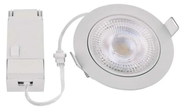 EMOS Bílé LED bodové svítidlo GERI 105mm 6,5W CCT s výklopným rámečkem ZV1160